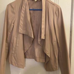BB Dakota Blush/creme Faux Leather Jacket small
